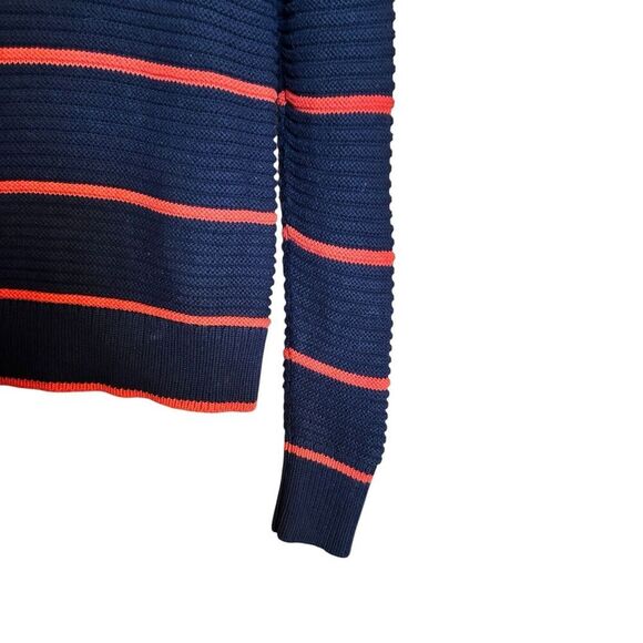 Banana Republic Sweater Medium Multicolor Stripe Ruffle Cable Knit Pullover - Picture 4 of 8